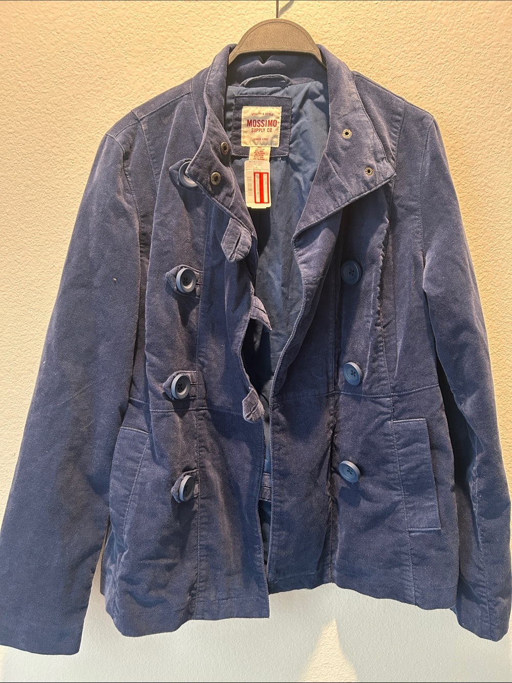 Mossimo Supply Co. Women's Blue Double-Breasted Pea Coat